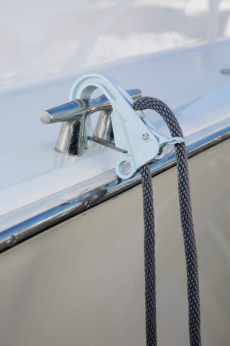 Danik Hook Marine Fender Hook â€“ Adjustable Boat Fender Hanger (Made in USA) â€“ No Knots Needed, High-Strength Composite for 3/8"â€“5/8" Line, Fits Up to 1 1/4" Rails (Fender Line Not Included) - White - Image 2